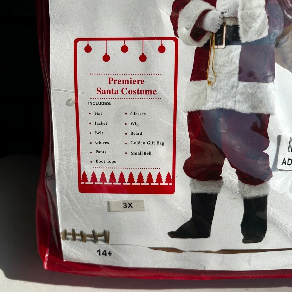 Premiere Deluxe Santa Costume 3XL Complete Outfit Christmas Wig Beard NEW
